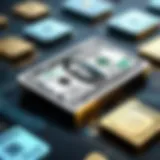 Abstract digital art of money transfer concept