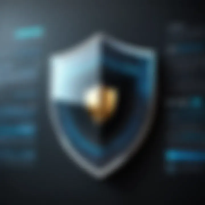 Shield representing digital protection