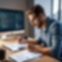 User interacting with a document editing app on Android