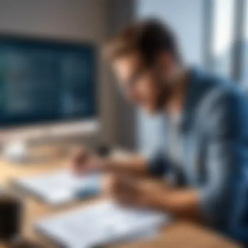 User interacting with a document editing app on Android