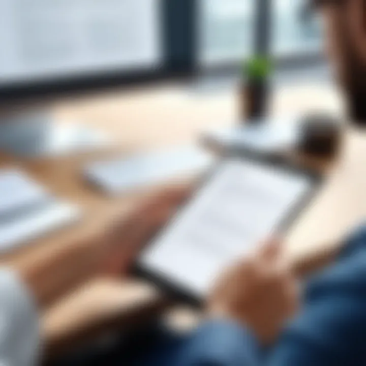 User reviewing documents on an Android device