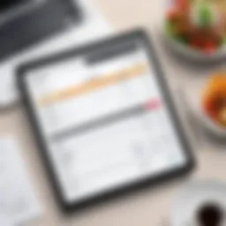 A sleek catering invoice template displayed on a digital device, showcasing professionalism.