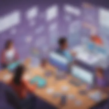Visual depiction of enhanced productivity and collaboration with Microsoft Teams