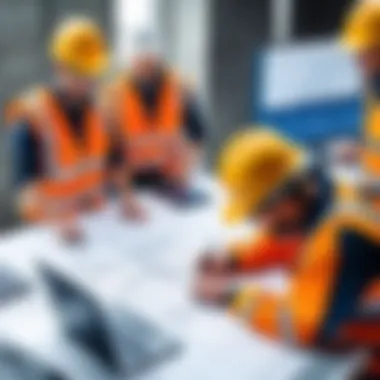 Collaboration in Construction Projects Construction workers collaborating using digital tools