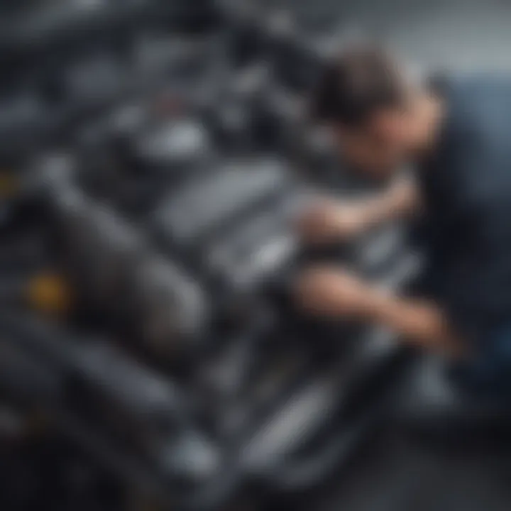 Mechanic Working on Car Engine