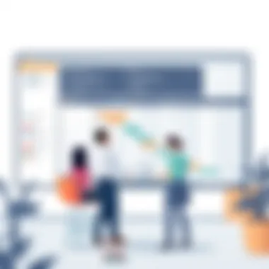 Collaborative team discussion over a Gantt chart