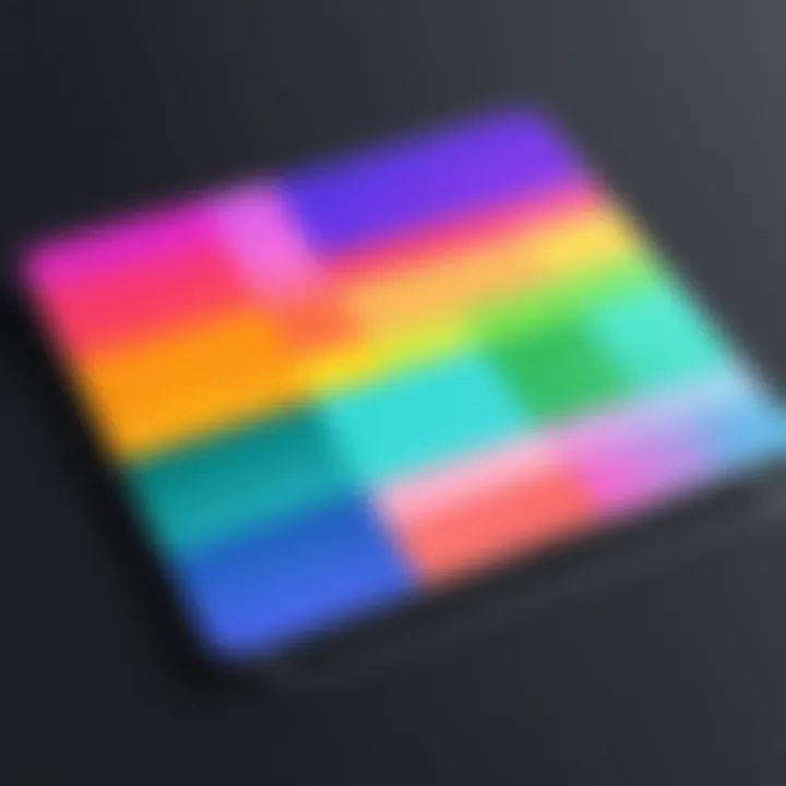 Vibrant color palette for digital art creation